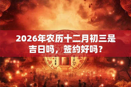 2026年农历十二月初三是吉日吗,签约好吗? 2026年农历十二月初三是吉日吗,签约好吗?