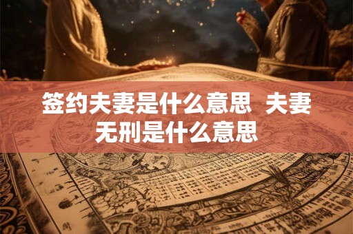签约夫妻是什么意思  夫妻无刑是什么意思