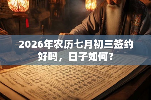 2026年农历七月初三签约好吗,日子如何? 2026年农历七月初三签约好吗,日子如何?