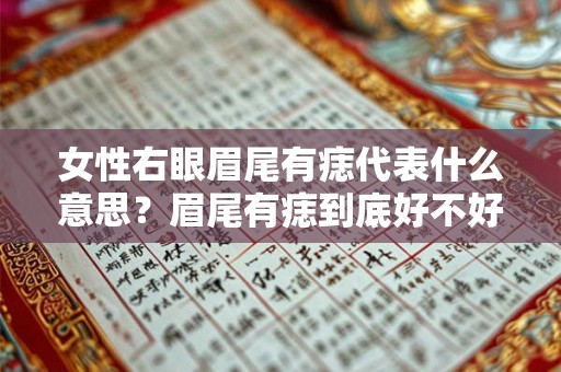 女性右眼眉尾有痣代表什么意思？眉尾有痣到底好不好？
