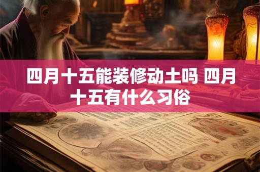 四月十五能装修动土吗 四月十五有什么习俗