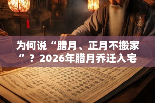 为何说“腊月、正月不搬家”?2026年腊月乔迁入宅好日子怎么挑? 为何说“腊月、正月不搬家”?2026年腊月乔迁入宅好日子怎么挑?