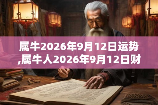 属牛2026年9月12日运势,属牛人2026年9月12日财运,生肖牛2026年9月12日运势