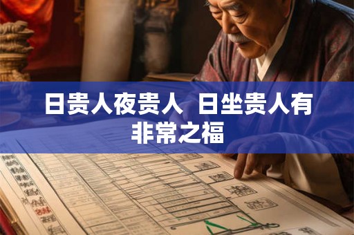 日贵人夜贵人  日坐贵人有非常之福