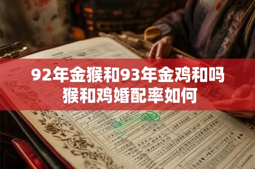 92年金猴和93年金鸡和吗 猴和鸡婚配率如何