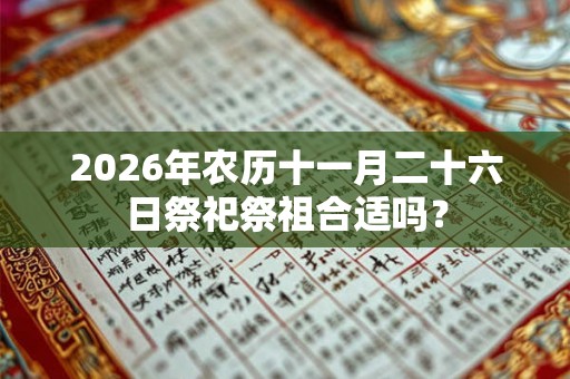 2026年农历十一月二十六日祭祀祭祖合适吗？
