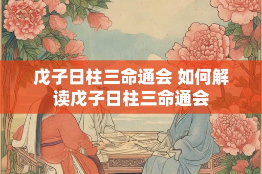 戊子日柱三命通会 如何解读戊子日柱三命通会