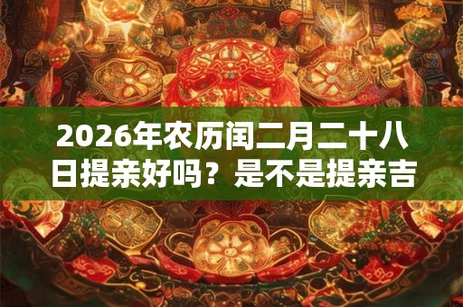 2026年农历闰二月二十八日提亲好吗?是不是提亲吉日? 2026年农历闰二月二十八日提亲好吗?是不是提亲吉日?