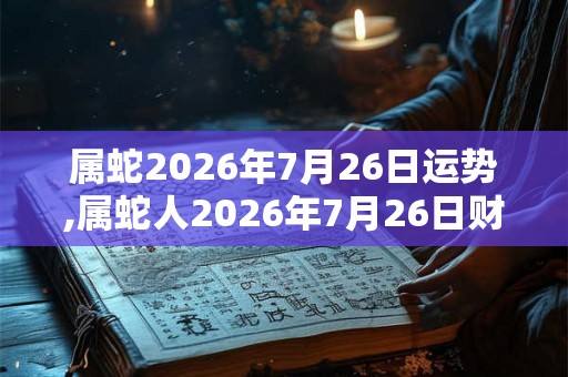 属蛇2026年7月26日运势,属蛇人2026年7月26日财运,生肖蛇2026年7月26日运势