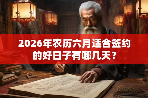 2026年农历六月适合签约的好日子有哪几天？