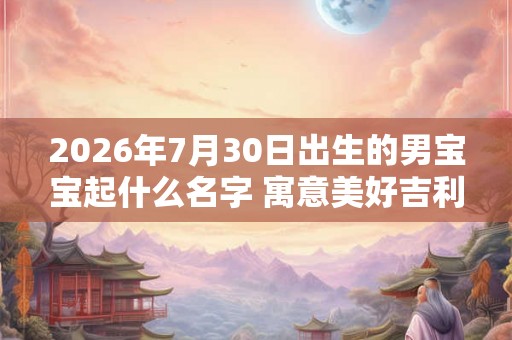 2026年7月30日出生的男宝宝起什么名字 寓意美好吉利