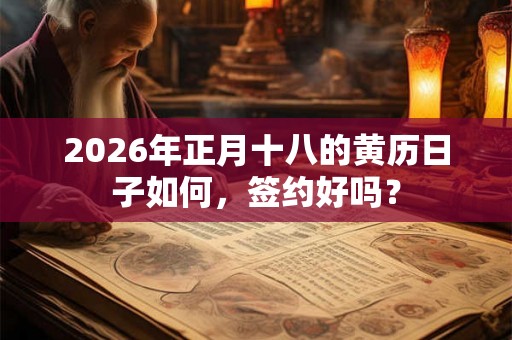 2026年正月十八的黄历日子如何，签约好吗？