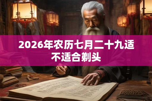 2026年农历七月二十九适不适合剃头