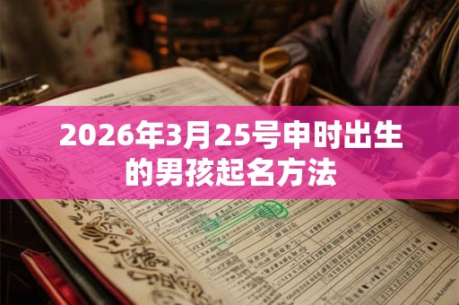 2026年3月25号申时出生的男孩起名方法 2026年3月25号申时出生的男孩起名方法