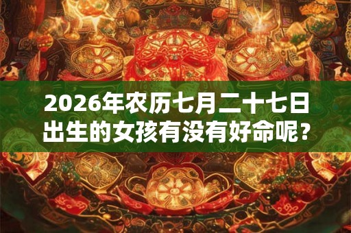 2026年农历七月二十七日出生的女孩有没有好命呢？