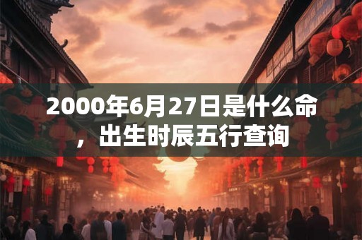 2000年6月27日是什么命，出生时辰五行查询