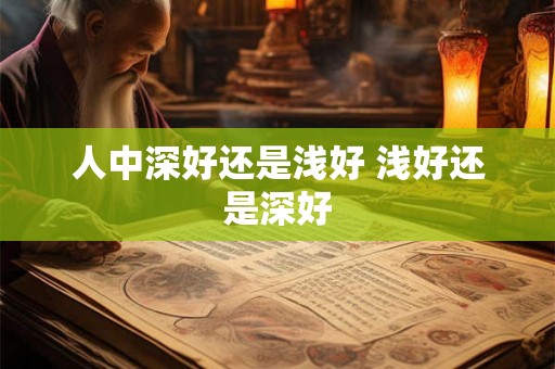 人中深好还是浅好 浅好还是深好