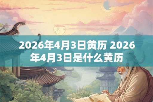 2026年4月3日黄历 2026年4月3日是什么黄历