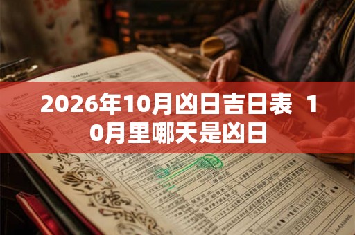 2026年10月凶日吉日表 10月里哪天是凶日 2026年10月凶日吉日表 10月里哪天是凶日