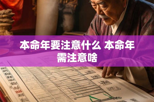 本命年要注意什么 本命年需注意啥