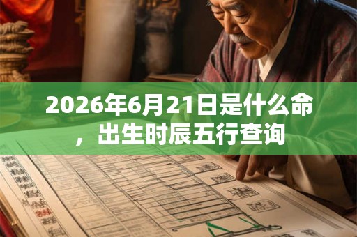 2026年6月21日是什么命，出生时辰五行查询
