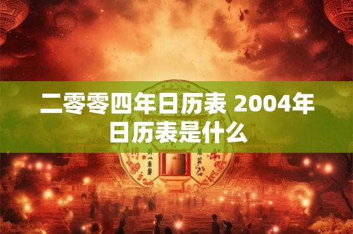 二零零四年日历表 2004年日历表是什么 二零零四年日历表 2004年日历表是什么