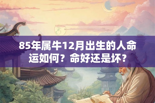 85年属牛12月出生的人命运如何？命好还是坏？