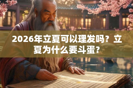 2026年立夏可以理发吗？立夏为什么要斗蛋？