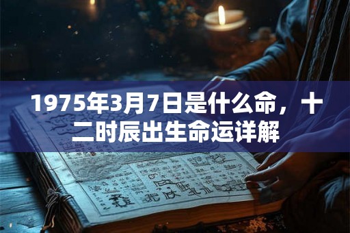 1975年3月7日是什么命，十二时辰出生命运详解