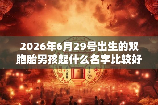 2026年6月29号出生的双胞胎男孩起什么名字比较好,五行属什么 2026年6月29号出生的双胞胎男孩起什么名字比较好,五行属什么