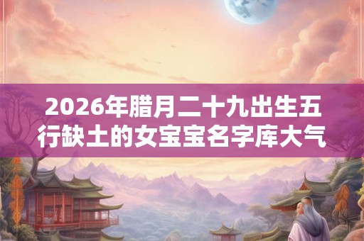 2026年腊月二十九出生五行缺土的女宝宝名字库大气文雅 2026年腊月二十九出生五行缺土的女宝宝名字库大气文雅
