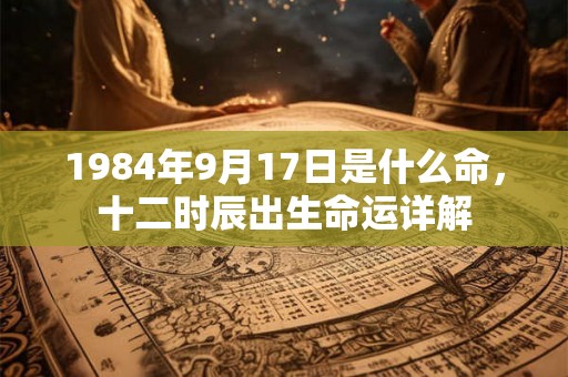 1984年9月17日是什么命，十二时辰出生命运详解