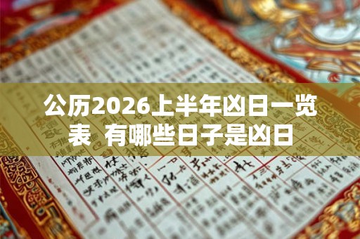 公历2026上半年凶日一览表  有哪些日子是凶日