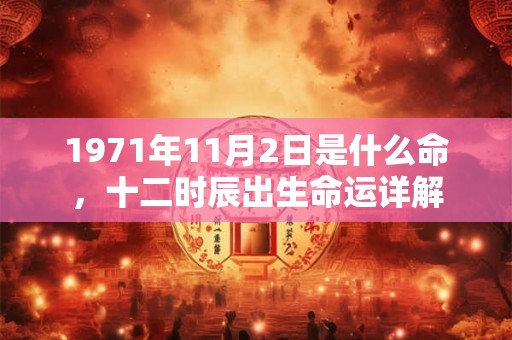 1971年11月2日是什么命，十二时辰出生命运详解