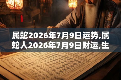 属蛇2026年7月9日运势,属蛇人2026年7月9日财运,生肖蛇2026年7月9日运势