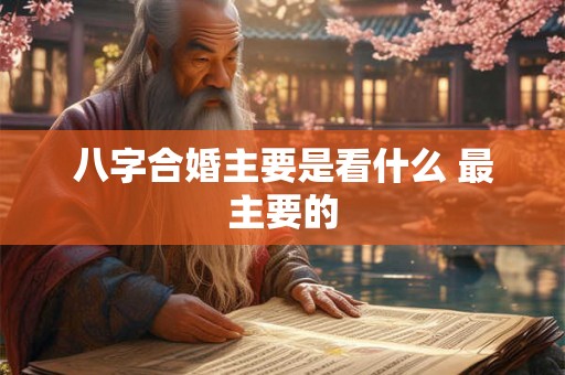 八字合婚主要是看什么 最主要的
