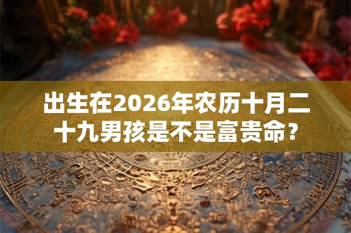 出生在2026年农历十月二十九男孩是不是富贵命？