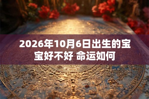 2026年10月6日出生的宝宝好不好 命运如何