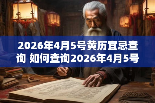 2026年4月5号黄历宜忌查询 如何查询2026年4月5号黄历宜忌