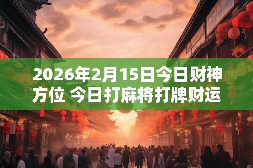 2026年2月15日今日财神方位 今日打麻将打牌财运方位