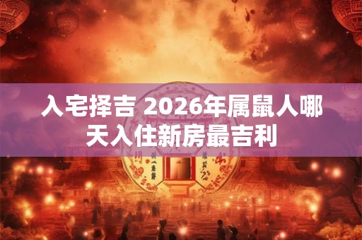 入宅择吉 2026年属鼠人哪天入住新房最吉利
