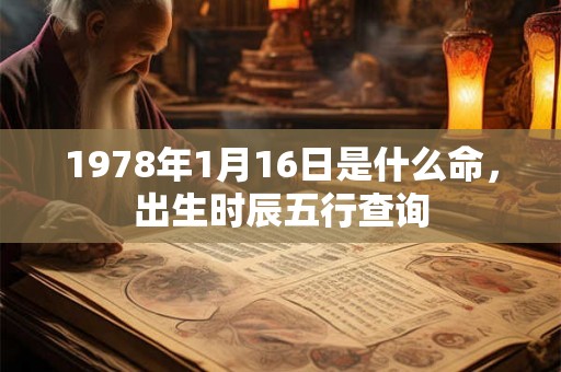 1978年1月16日是什么命，出生时辰五行查询