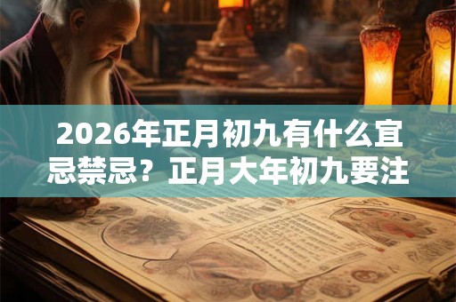 2026年正月初九有什么宜忌禁忌？正月大年初九要注意什么？