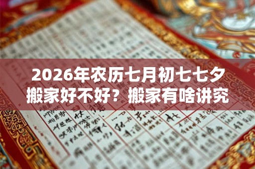 2026年农历七月初七七夕搬家好不好？搬家有啥讲究和忌讳？
