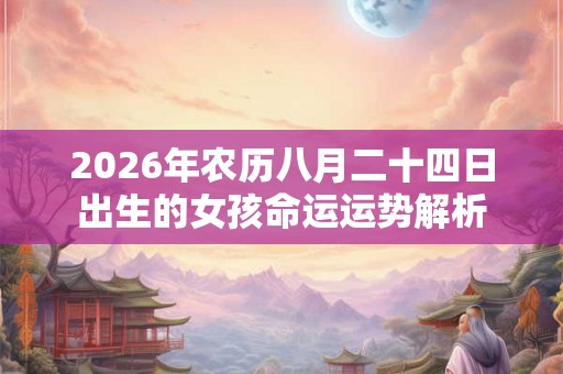 2026年农历八月二十四日出生的女孩命运运势解析 2026年农历八月二十四日出生的女孩命运运势解析