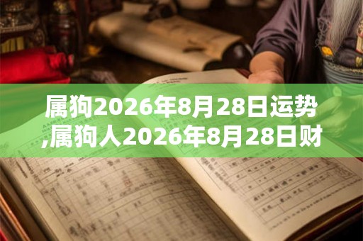 属狗2026年8月28日运势,属狗人2026年8月28日财运,生肖狗2026年8月28日运势