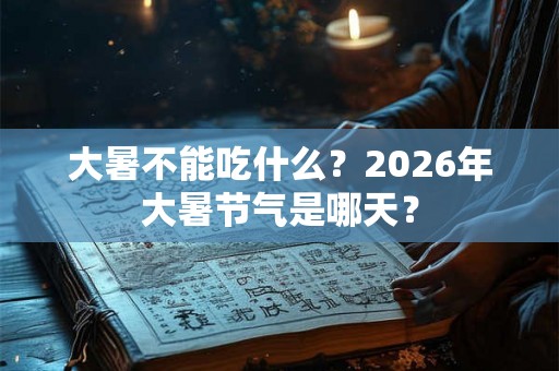 大暑不能吃什么？2026年大暑节气是哪天？