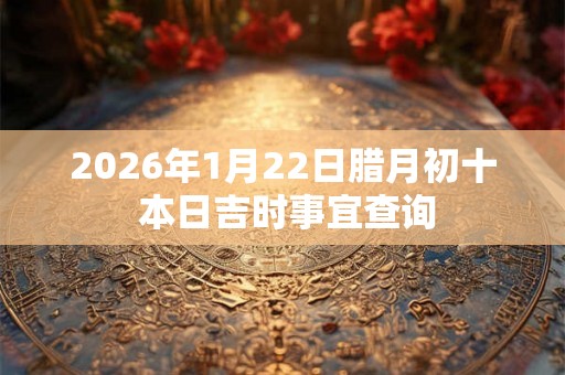 2026年1月22日腊月初十 本日吉时事宜查询 2026年1月22日腊月初十 本日吉时事宜查询