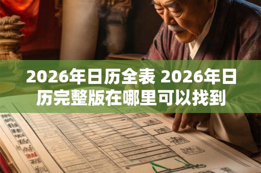 2026年日历全表 2026年日历完整版在哪里可以找到
