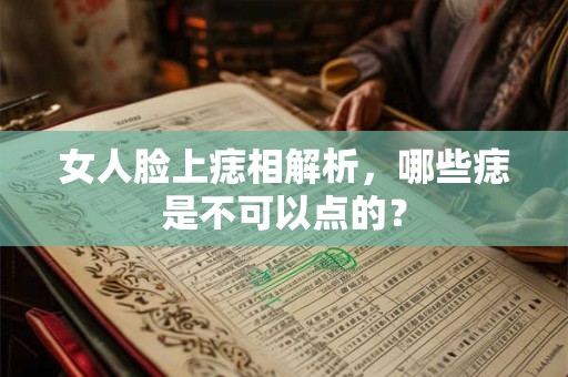 女人脸上痣相解析，哪些痣是不可以点的？